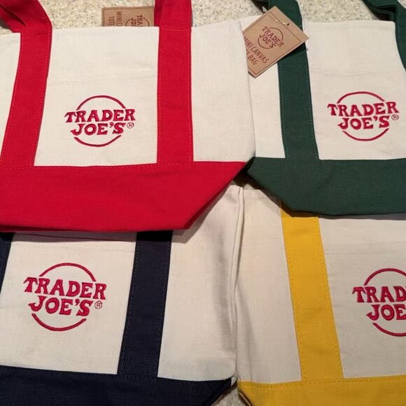 Trader Joe's Mini Canvas Tote Bag (Set of 4) - Picture 1 of 1